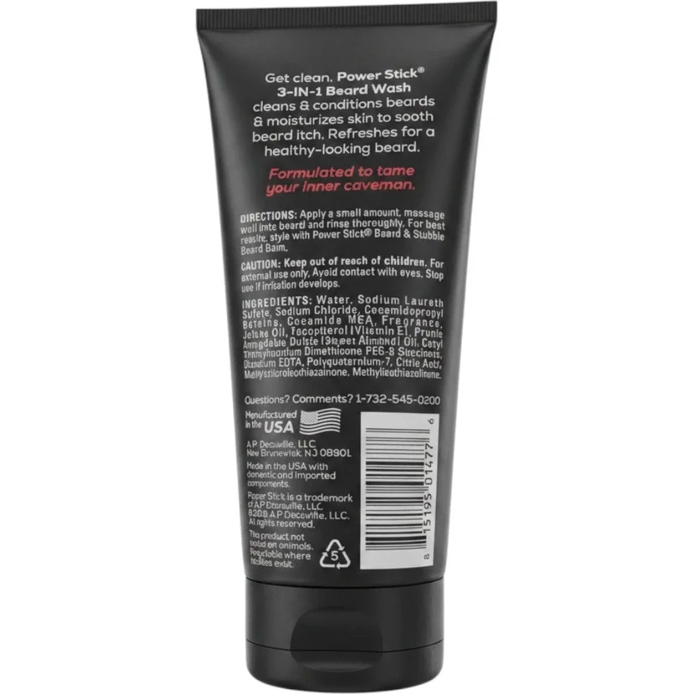 Power Stick 3-in-1 Beard Wash 5oz Men Shave Skincare USA Made Ships ASAP